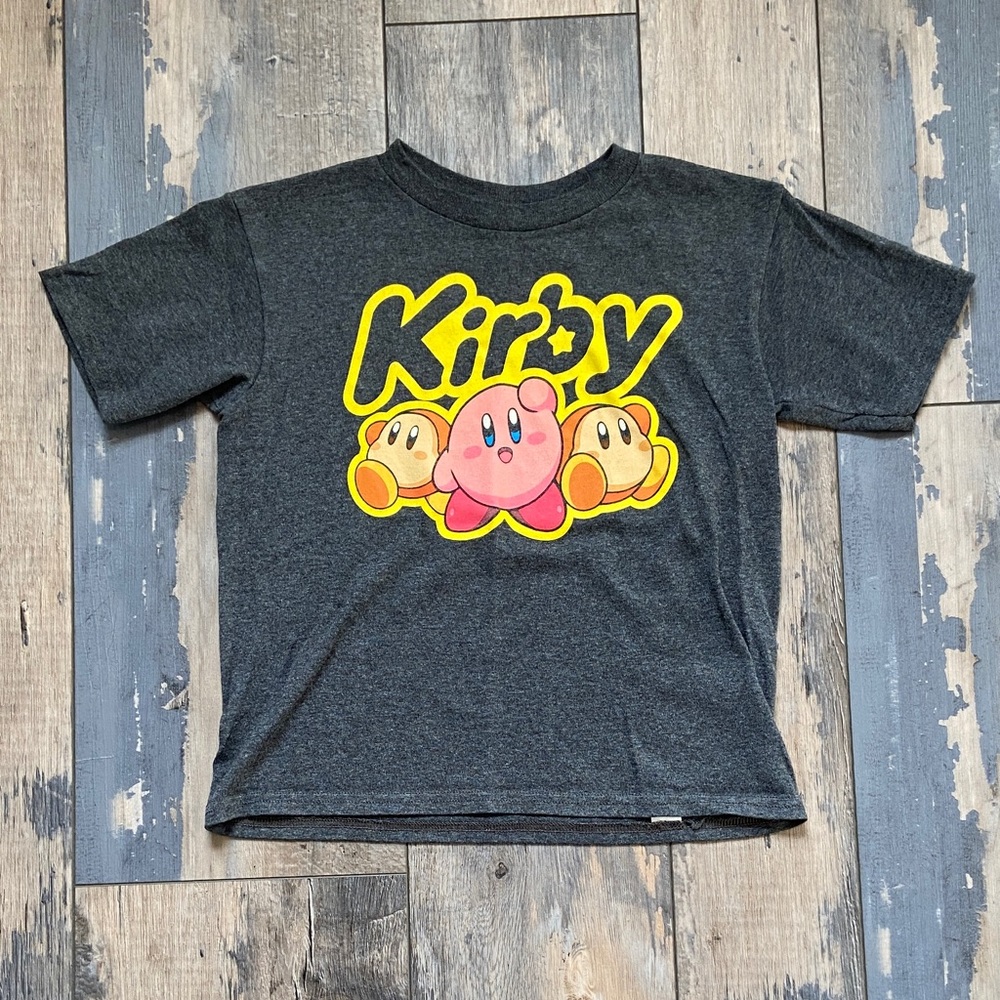 Kirby Kids Youth Graphic T-Shirt Short Sleeve Tee Top Size 7 Gray